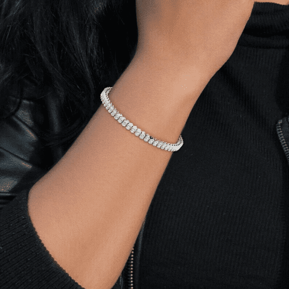 1CT Natural Round Diamond (I-J,SI1) Tennis Bracelet 14K White Gold Fine Jewelry for Women Gifts