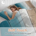 thumbnail image 4 of 3 Piece Teal Brown Ombre Duvet Cover Set Queen Size, Microfiber Comforter/Quilt Cover with Corner Ties and 2 Pillowcases, Vintage Country Wooden All Season Soft Bedding with Zipper Closure, 4 of 8
