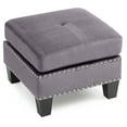 thumbnail image 4 of Glory Furniture Nailer Velvet Upholstered Ottoman in Gray, 4 of 5