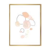 Designart 'Watercolour Stains On White' Shabby Chic Framed Canvas Wall Art Print