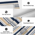 thumbnail image 5 of Khaki Grey Striped Outdoor Rug 5x8 Ft, Non Slip Washable Area Rug, Navy Blue Farmhouse Stripes Abstract Art Patio Rugs Carpet Runner, Large Floor Mat for Indoor/Outdoor Deck Porch Camping, 5 of 8