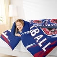 thumbnail image 3 of Feelyou Graffiti Rugby Bedding Comforter Set 7 Pieces, Blue Red Queen Bedding Sets, 3 of 7