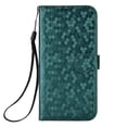 thumbnail image 2 of For iPhone 14 Pro Max Phone Case Full Coverage Dustproof Anti-Scratch Anti-Fingerprint Kickstand Card Slots Wave-dot Pattern Design Convenient Wrist Strap PU Leather Luxury Wallet Cover,Green, 2 of 7