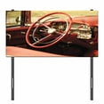 thumbnail image 3 of Cars Headboard, Interior of an Antique Classic Aged Car Exquisite Control Board Details Retro Picture, Upholstered Decorative Metal Bed Headboard with Memory Foam, Twin Size, Red Grey, by Ambesonne, 3 of 4