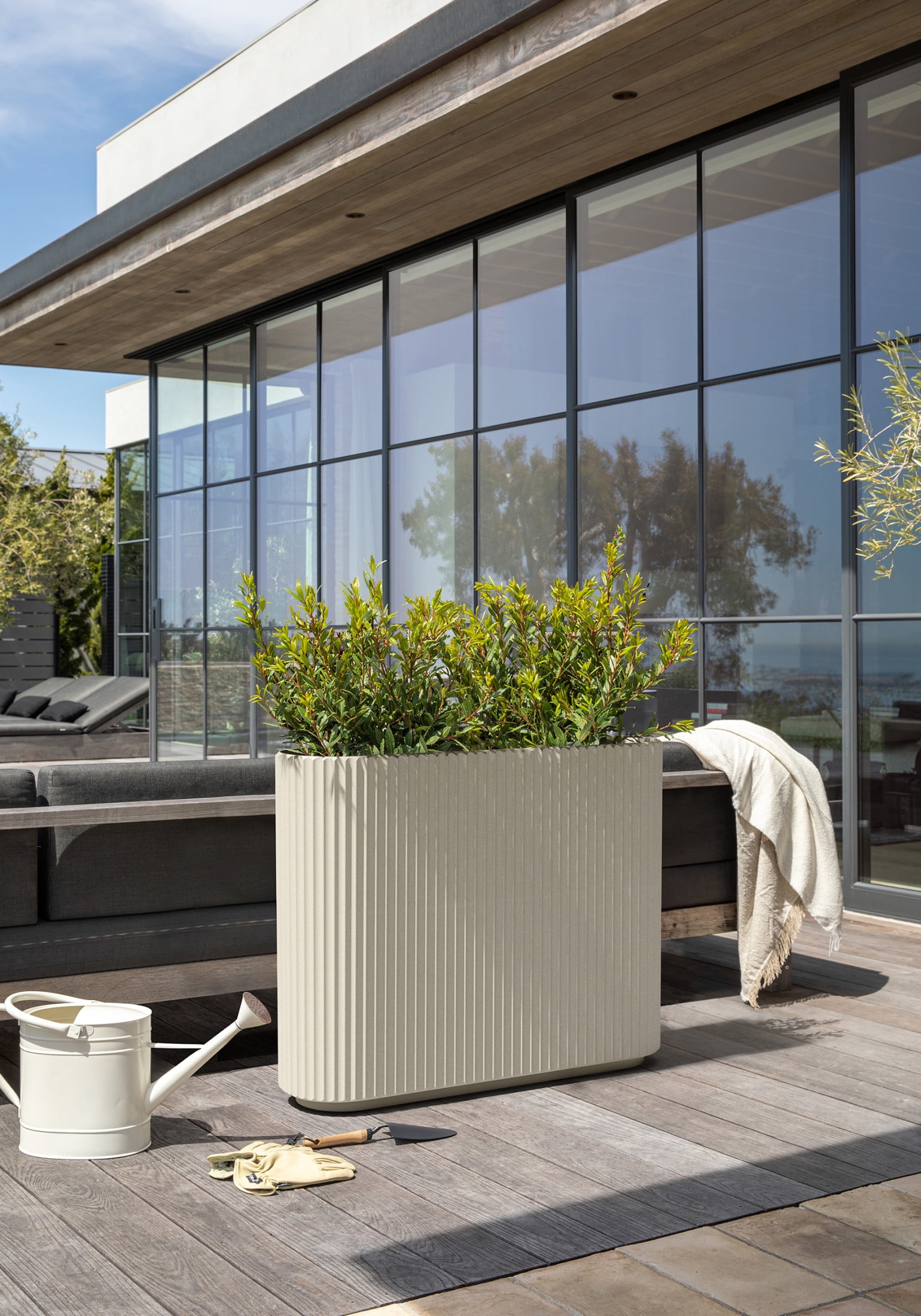 Veradek Demi Series Span 36" Plastic-Stone Planter - (Sand)