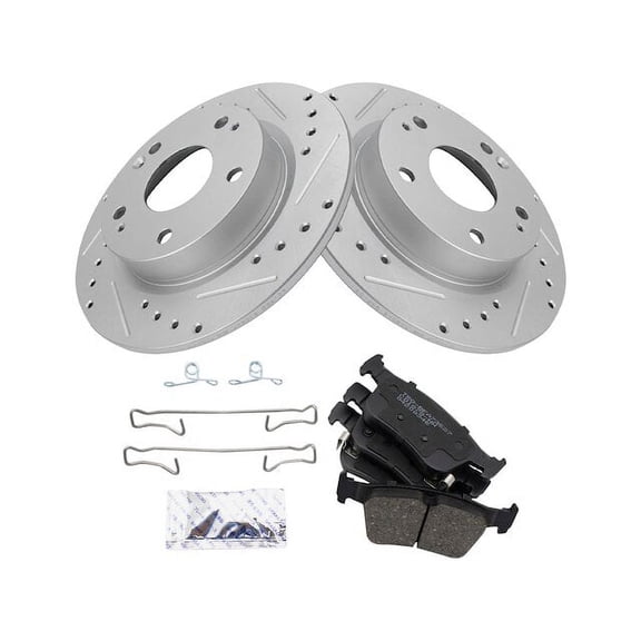 Rear Brake Pad and Rotor Kit - Compatible with 2016 - 2020 Honda Civic Sedan 2017 2018 2019