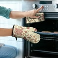 thumbnail image 2 of Pioneer Flower Floral Print Pattern Kitchen Oven Mitt and Pot Holder Sets 2 Pcs for Baking, Cooking and Grilling, Heat Resistant Up To 392 °F, 2 of 7