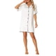 thumbnail image 2 of Camisón de satén de manga corta para mujer Inspire Chic, pijama de botones, vestido de noche L blanco, 2 of 6