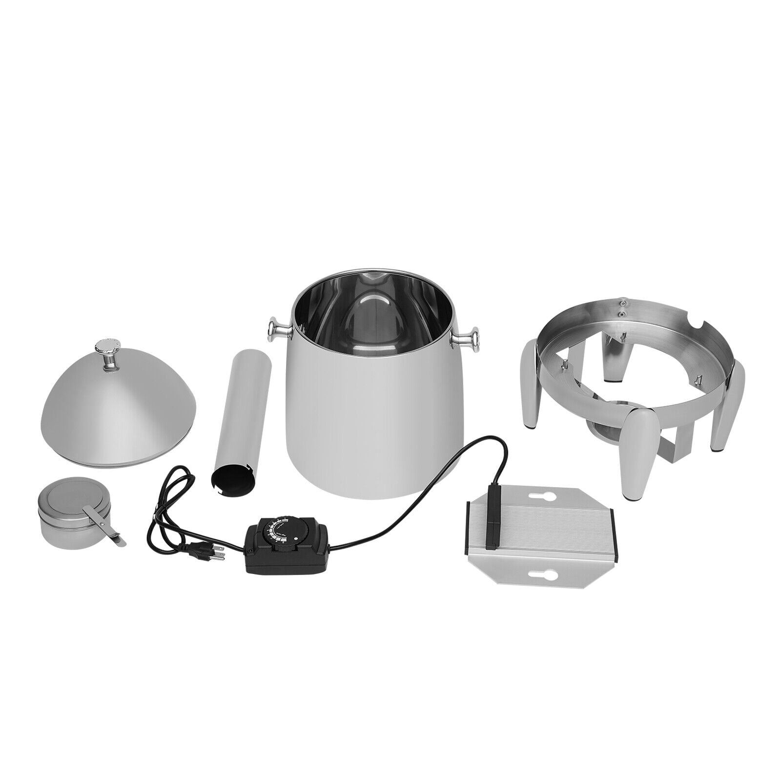 3.2 Gal Hot & Cold Beverage Dispenser, Stainless Steel, Electric & Alcohol Lamp Heating, Ice Refrigeration, Ideal for Parties, Cafes, and Restaurants
