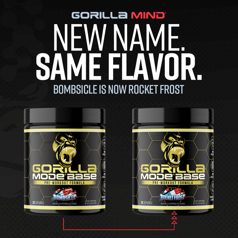 gorilla mind l carnitine Energy Drink | Unmatched Energy Amplified Focus | N-Acetyl-L-Tyrosine, Alpha-GPC, 200mg Caffeine, Uridine, Saffron | 0 Sugar Or Artificial Colors | 16oz Gorilla Mind Base Pre-Workout, Bombsicle/Rocket