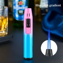 Bxaolu Butane Torch Lighter, Windproof Straight Torch Blue Flame Lighter, Refillable Kitchen Cooking Torch Lighter for BBQ, Baking(Gas Not Included) (Colorful)