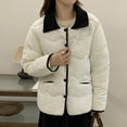 thumbnail image 2 of Fall and Winter Warm Fleece Jackets for Womens Fashion Plus Size Lapel Short Fashion Casual-padded Long Sleeve-padded Jacket, 2 of 6