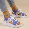 thumbnail image 1 of Sandalias De Moda De Verano Para Mujer, Sandalias Delanteras Con Cordones Y Punta Abierta, Zapatos Tejidos De Malla Con Suela Gruesa, 1 of 4