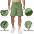 thumbnail image 4 of Taigaofy Men's Athletic Workout Shorts Quick Dry Moisture-Wicking Lightweight Gym Running Training 7" Green 2XL, 4 of 9