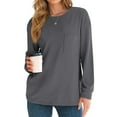 thumbnail image 2 of Fantaslook Crewneck Sweatshirts for Women Casual Long Sleeve Shirts Tunic Tops Pullover with Pocket, 2 of 8