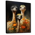 thumbnail image 2 of Designart "Graceful Grazers: Ostriches In A Family" Ostriches Floater Framed Wall Art Living Room, 2 of 5