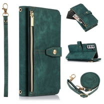 Allytech PU Leather Case for Samsung Galaxy S22 5G 2022, Removable Adjustable Crossbody Shoulder Strap [9 Card Holders] Lanyard Purse Stand Wallet Cover for Samusng S22 6.1 inch, Darkgreen