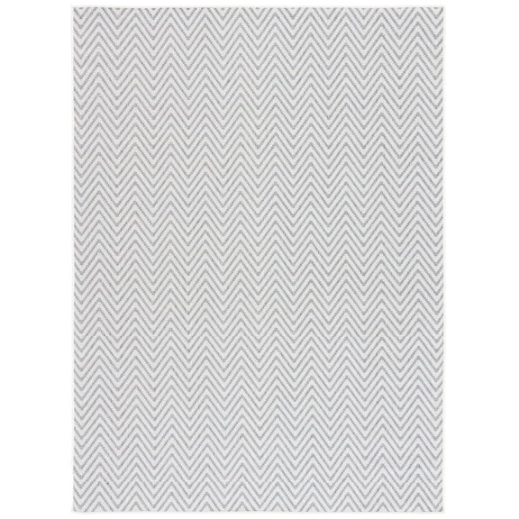 SAFAVIEH Martha Stewart Elana Chevron Machine Washable Indoor/Outdoor Area Rug, Blue/Creme, 4'5" x 6'5"