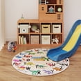 thumbnail image 2 of Janvonne Dinosaur Alphabet Kids Area Rug - Soft ABC Learning Carpet, Non-Slip Washable Play Rug for Nursery Playroom Bedroom,47in, 2 of 9