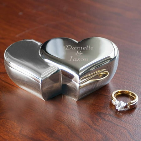 Personalized Double Heart Trinket Box