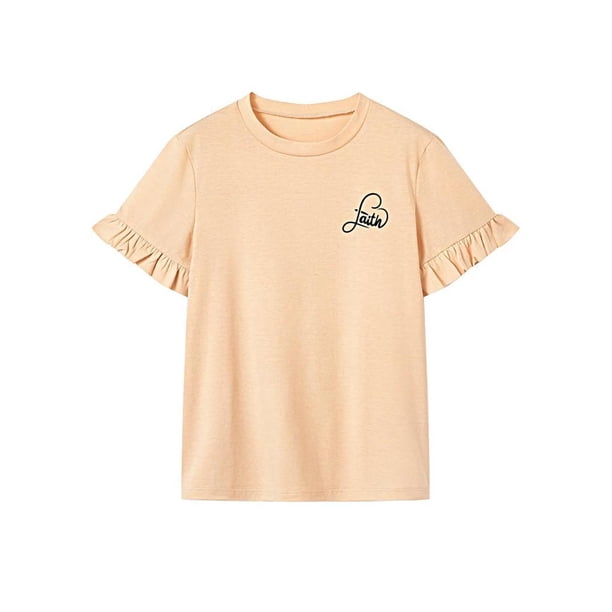 Camiseta básica Yinane para mujer cuello redondo manga corta XL