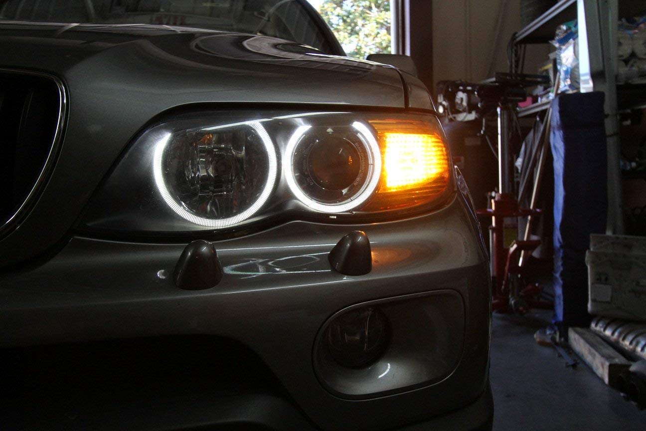 iJDMTOY White LED Angel Eye Ring Marker Bulbs Compatible With BMW 5 6 7 Series X3 X5 (E39 E53 E60 E63 E64 E65 E66 E83), 7000K White