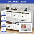 thumbnail image 5 of ModFusion 7-Drawer Wood Dresser with Large Storage, TV Stand with Power Outlet & Bar Handles, White, 5 of 10