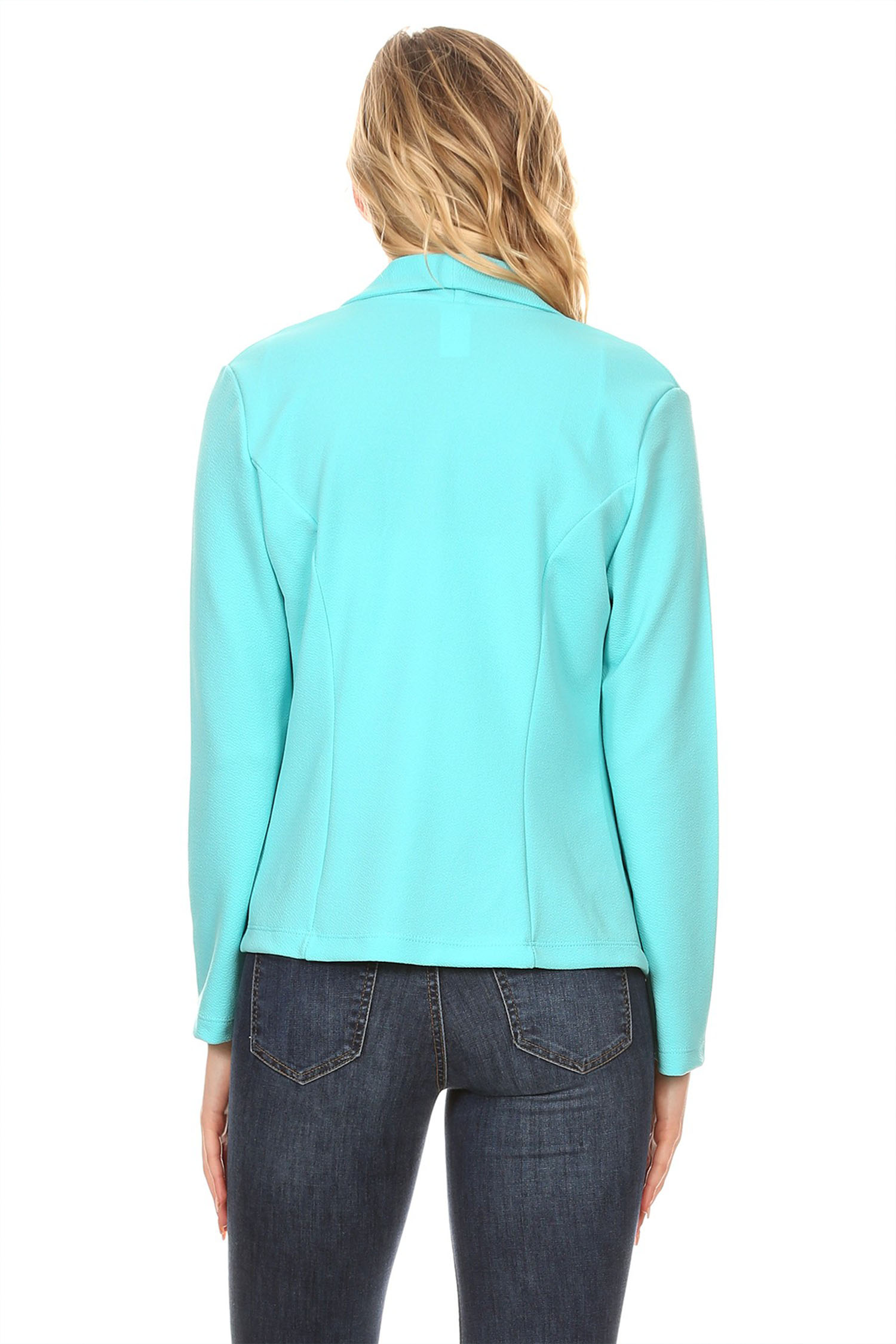 Women's Solid Casual Office Work Long Sleeve Open Front Blazer Jacket - image 4
