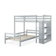 thumbnail image 2 of Costway Twin Over Twin Loft Bunk Bed Wood w/Bookcase Guardrail Ladder Kids Bedroom, 2 of 10