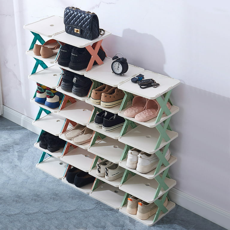 Vertical Shoe Rack, 6 Tiers Narrow Shoe Shelf 6 Pairs Slim Shelf for Shoes  Narrow Shoe Rack,Space Saving DIY Free Standing Shoes Storage Organizer