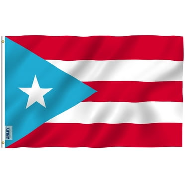 Anley 3 ft x 5 ft Polyester Light Blue Puerto Rico Outdoor Flag