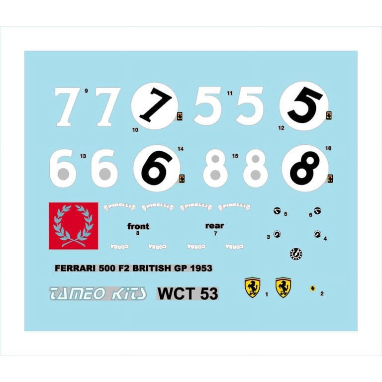 Tameo WCT053 Ferrari 500F2 - British G.P. 1953 - White Metal Car