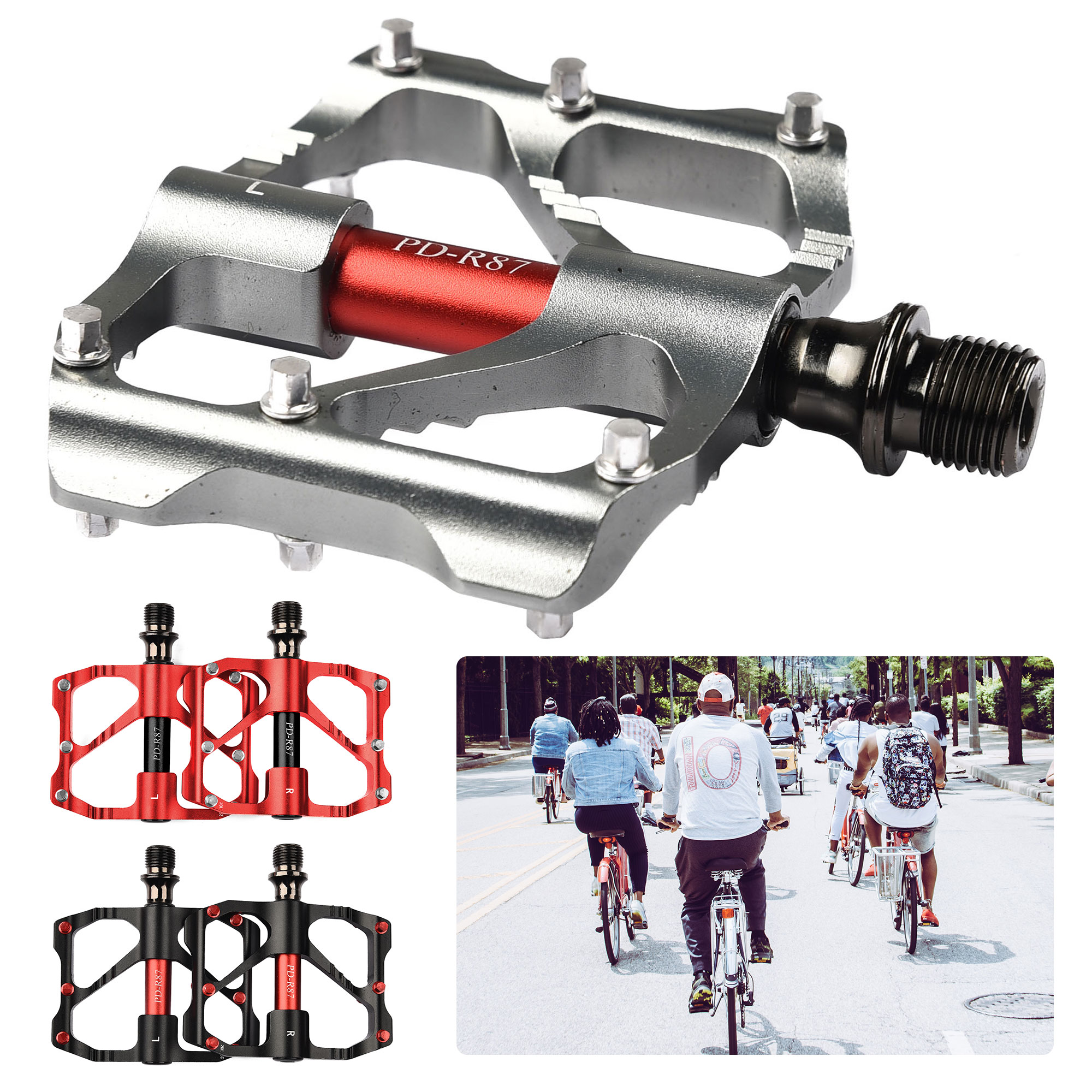 1 PAIR Mountain Bike Pedals Aluminum 