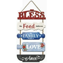 Kitchen Prayer Wall Decor Sign, Rustic Wooden Hanging Plaque, Farmhouse Kitchen Blessing Board, Vintage Cutting Board Design, Religious Home Decoration with Scripture Quote