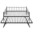 thumbnail image 4 of Sesslife Full Size Daybed, Metal Sofa Bed with Adjustable Trundle, Black, 4 of 10