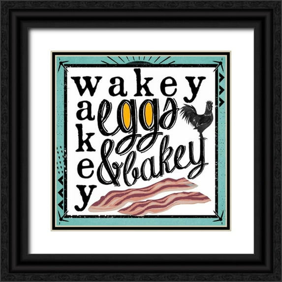 Longfellow Designs 15x15 Black Ornate Wood Framed with Double Matting Museum Art Print Titled - Wakey
