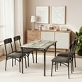 thumbnail image 2 of 5-Piece Dining Table Set for 4, Wood Rectangular Kitchen Table with 4 Upholstered Chairs for Kitchen Room and Small Spaces, Gray, 2 of 9