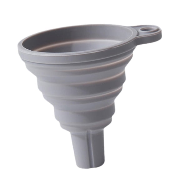 Embudo de silicona plegable de grado alimenticio para el llenado de botellas y transferencia de polvo. Gris