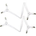 thumbnail image 2 of Bed Sheet Holder Straps, Bed Sheet Fasteners Suspenders Holder Straps Adjustable Crisscross Elastic Band Fitted Bed Sheet Holder Fasteners Grippers Clip, 2pcs/Set White, 2 of 5