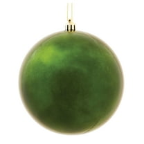 Vickerman 4" Moss Green Shiny Ball Ornament, 6 per Bag