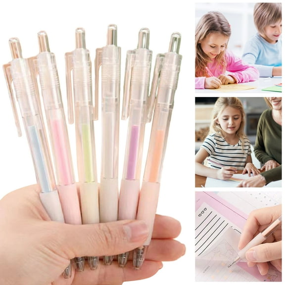 Honrane Fine Tip Glue Pen - 6Pcs Quick Dry Double-sided Adhesive, Precise Control Scrapbooking Decor Dot Glue Pen Stick, Stationery Supplies