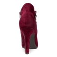 thumbnail image 3 of RIALTO Womens Burgundy Stretch Gore Padded Button Accent Cairo Almond Toe Stiletto Zip-Up Booties 10 M, 3 of 4