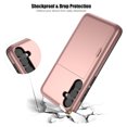 thumbnail image 3 of Dteck for Samsung S23 FE Case with Card Holder Dual Layer Heavy Duty Protective Case Hidden Card Slot Slim Wallet Case for Samsung S23 FE 6.4',Rosegold, 3 of 6