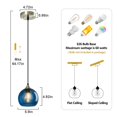 thumbnail image 2 of Luminaria Colgante de Vidrio Azul LBSQJ 15 cm Paquete de 3, 2 of 7