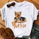 thumbnail image 1 of 2022 Summer New Yorkie Mama Cute Dog Lover Dog Mom Gift Mother's Day Ladies T Shirt White Pink Ladies T Shirt Loose Comfort TopM Gao Jinjia LED, 1 of 2