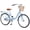 Blue, variant on 24 Inch Folding Girls Bike for Women Teens, Single Speed Step-Through Cruiser Commuter Bicycle with Removable Wicker Basket, Dual Brakes