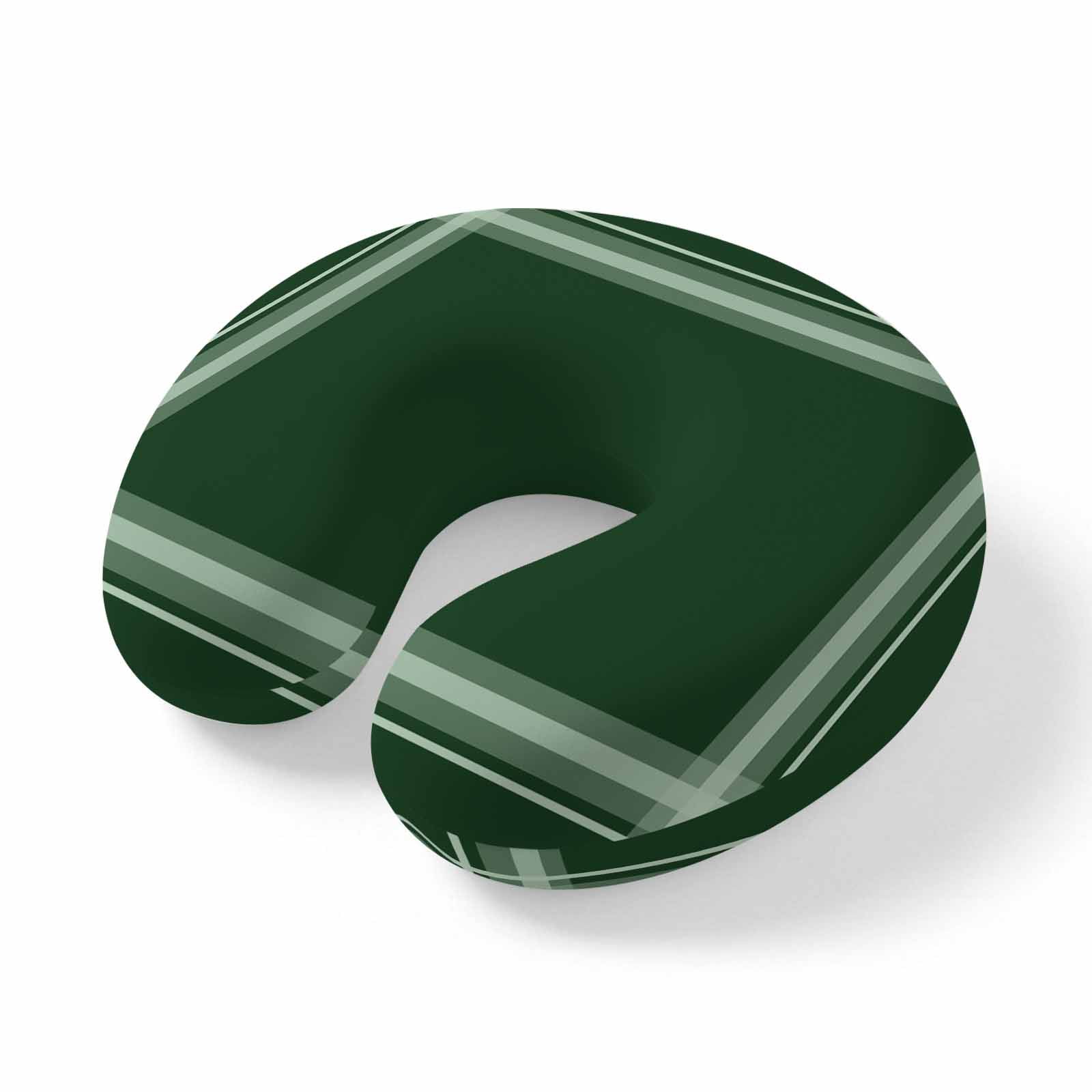 Neck Pillow Forest Green and White Plaid Travel Pillow Memory Foam U Shaped Pillows Traditional Lattice Pattern Travel Neck Pillows for Airplane Car Office Home Sleeping Rest