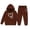 Brown, variant on Kiijoy Toddler Girls Heart Print Hoodie Jogger Pants Outfits Autumn Winter Clothes Set, Sizes 2-3