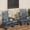 Embossed wood grain - Navy blue 2 pieces + 1 coffee table, variant on HDPE Adirondack Rocking Chair Set with Side Table, All-Weather Poly Lumber Outdoor Furniture for Patio, Porch, Garden – Comfortable High Back Design