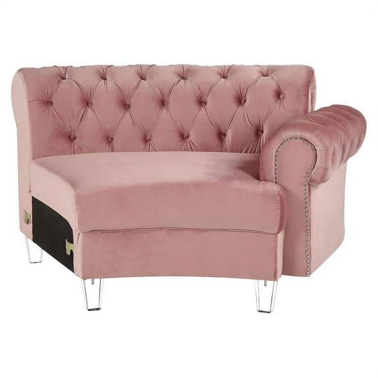 ACME Ninagold Sectional Sofa with 7 Pillows in Pink